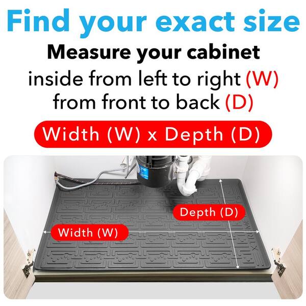 Xtreme Mats - 34 in. x 22 in. Beige Kitchen Depth Under Sink Cabinet Mat Drip Tray Shelf Liner