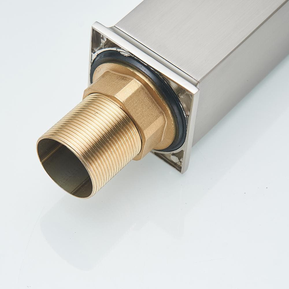 Brushed Nickel Single-Handle Waterfall Bathroom Faucet with Drain