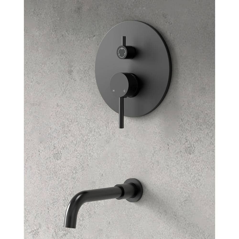 Matte Black Adjustable Rainfall Shower Head Set with Handheld Spray