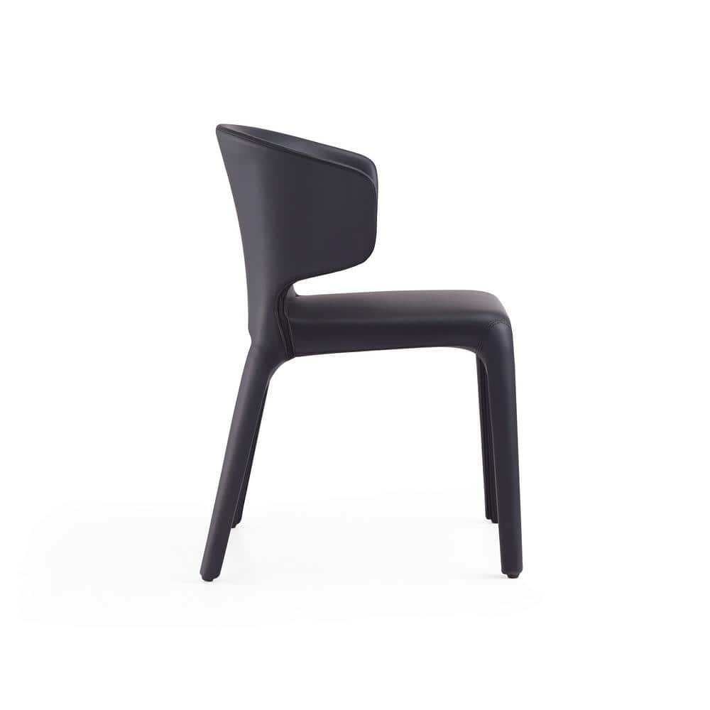 Set of 2 Black Faux Leather Upholstered Dining Chairs