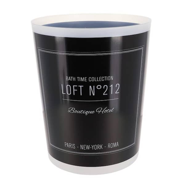 EVIDECO French home goods Bath Time Waste Basket 4.5L/1.2 Gal. Decorative Plastic Trash Can for Home Black