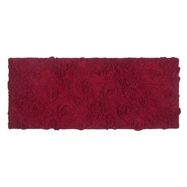 HOME WEAVERS INC Modesto Collection Red Cotton 3 Piece Bath Rug