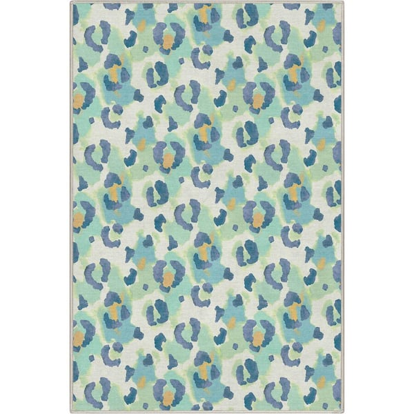 Well Woven Green Beige 3 ft. 3 in. x 5 ft. Animal Prints Leopard Contemporary Pattern Area Rug