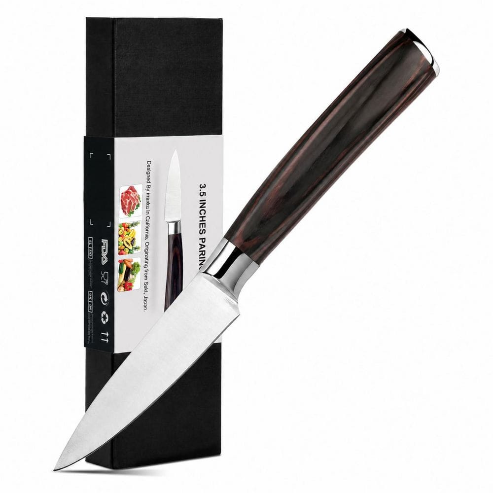 3.5 in. High Carbon Stainless Steel Full Tang Razor Sharp Paring Knife with Ergonomic Pakkawood Handle price history on PriceWatchPro