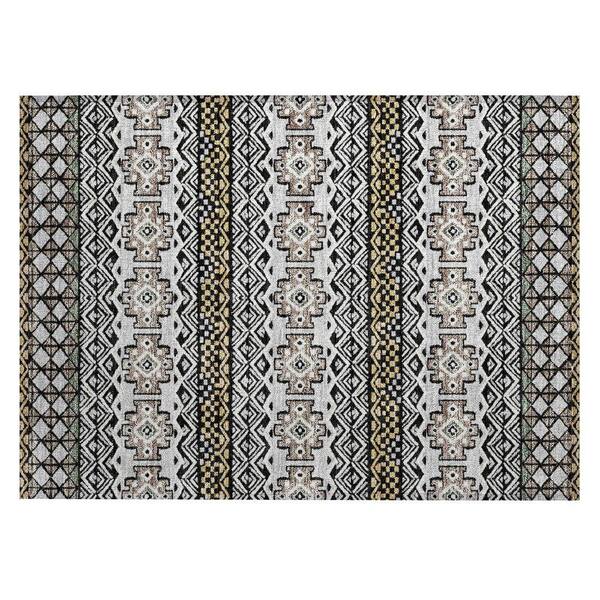Chantille Machine Washable Indoor/Outdoor Abstract ACN2760 Black 3 ft. x 4 ft. Area Rug