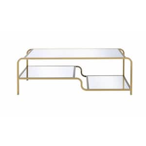 Astrid Gold and Clear Glass Coffee Table