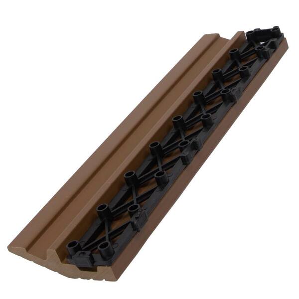 CREATIVE SURFACES 3 in. x 12 in. Composite Deck Tile Edge Trim in Sable (4-Pieces Per Box)