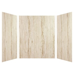 Expressions 60 in. x 60 in. x 72 in. 3-Piece Easy Up Adhesive Alcove Shower Wall Surround in Sorento
