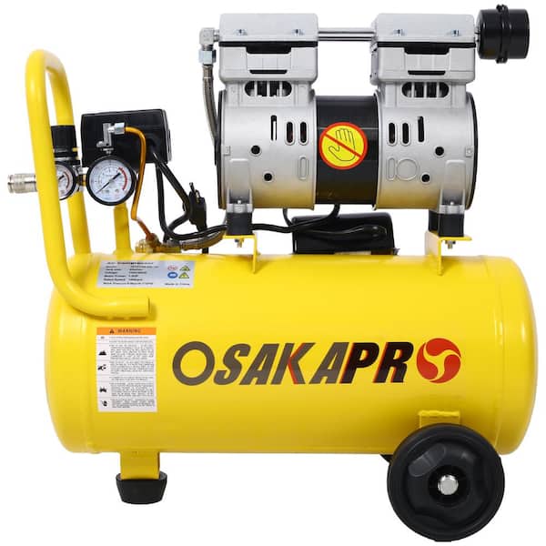 8.0 Gal. 1.5 HP 115 PSI Ultra Quiet and Oil-Free Electric Air Compressor in Yellow