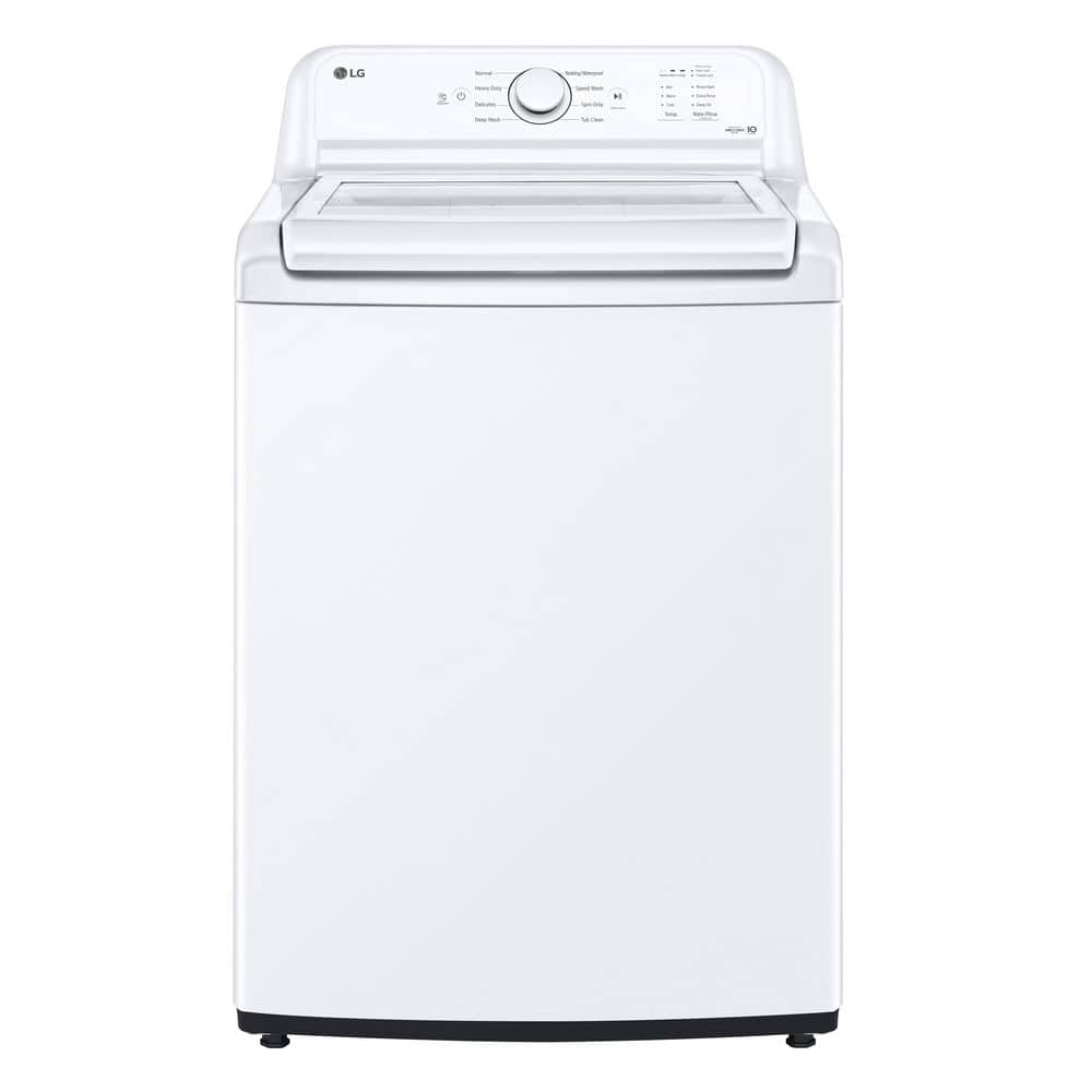 LG 4.1 cu. ft. Top Load Washer in White with 4-way Agitator, NeveRust Drum, SlamProof Glass Lid, and True Balance