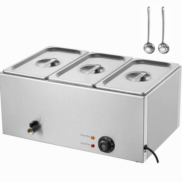 thumbnail interactive-video image 1 of INTBUYING 5-Pan Electric Buffet Steamer – Countertop Food Warmer, 1500W, 110V, 5 Half-Pans 1 of 6