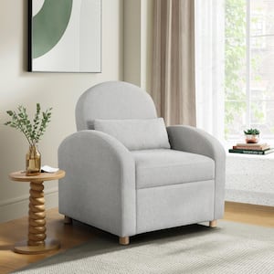 Toluca Light Grey Chenille Convertible Arm Chair