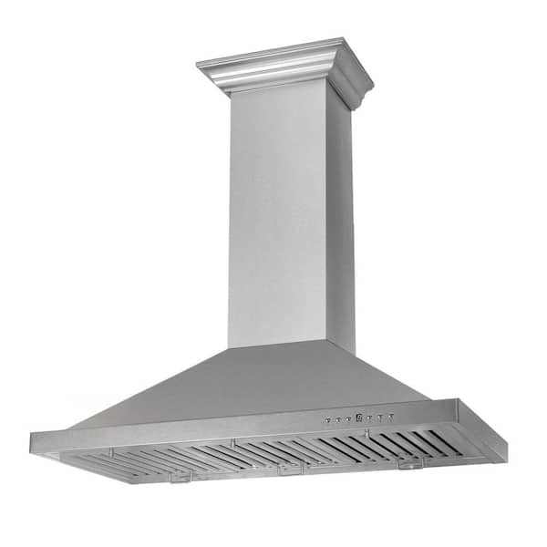 36 in. Designer Series Satin Stainless Steel Convertible Vent Wall Mount Range Hood