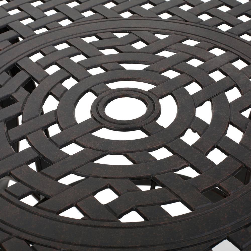 Elegant Bronze Cast Aluminum Circular Outdoor Dining Table