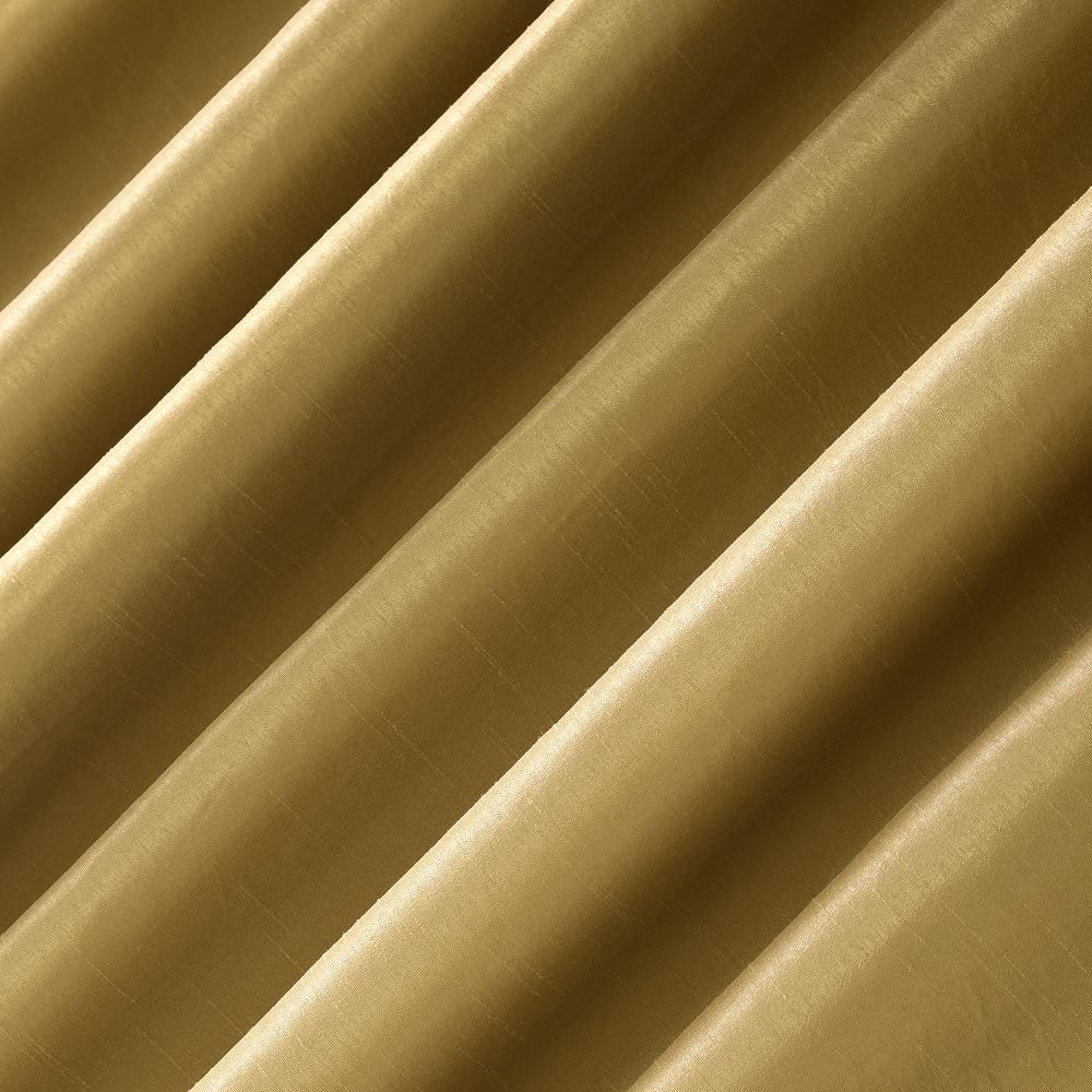 Gold Faux Silk Blackout Back Tab Curtain Panel 50" x 84"