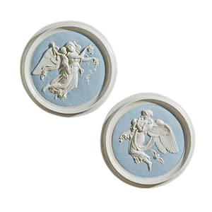 12 in. x 12 in. Morning and Night Angel Roundel (1815) by artist Bertel Thorvaldsen (1768-1844) Wall Plaques (2-Piece)
