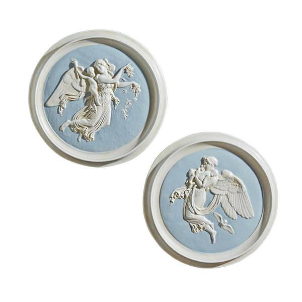 Design Toscano 12 in. x 12 in. Morning and Night Angel Roundel (1815) by artist Bertel Thorvaldsen (1768-1844) Wall Plaques (2-Piece)