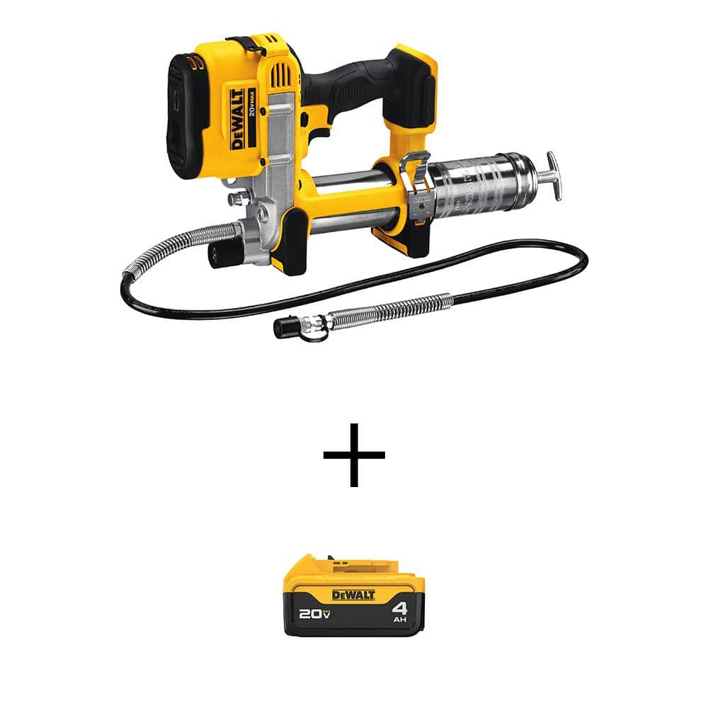 20V MAX Cordless 10,000 PSI Variable Speed Grease Gun and (1) 20V MAX Premium Lithium-Ion 4.0Ah Battery -  DEWALT, DCGG571Bw4b