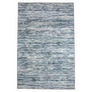 Davide 1228 Transitional Striated Blue 3 ft. x 5 ft. Area Rug