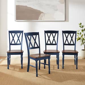 Shelby Navy Rubberwood Dining Chair Set of 4