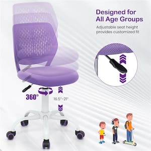 Purple Adjustable Height Mid Back Task Chair with Armless