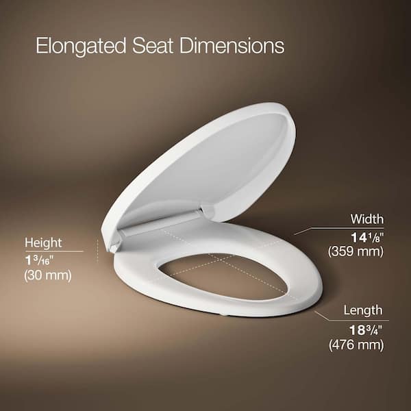KOHLER PureWarmth Elongated Closed Front Toilet Seat in White