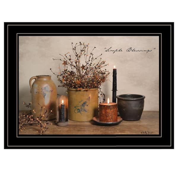 Vsmile Simple Blessings in Rustic Still Life 1-Piece by Billy Jacobs Framed Print Wall Art 15 in. x 11 in.