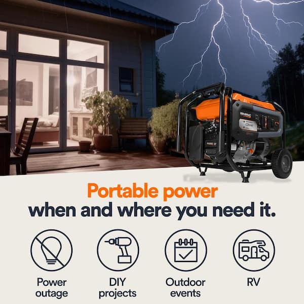 Generac 8125 / 6500-Watt Gasoline Powered Portable Generator with