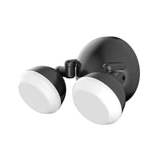 Daniel 6 in. Black Outdoor Hardwired Cylinder Sconce with Integrated LED Included