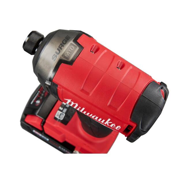 Milwaukee - M18 FUEL SURGE 18-Volt Lithium-Ion Brushless Cordless 1/4 in. Impact Driver Kit with Two 4.0 Ah Batteries, Charger & Bag