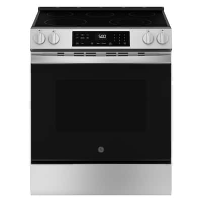 30 in. 5 Burner Element Slide-In Electric Range in Stainless Steel with Crisp Mode