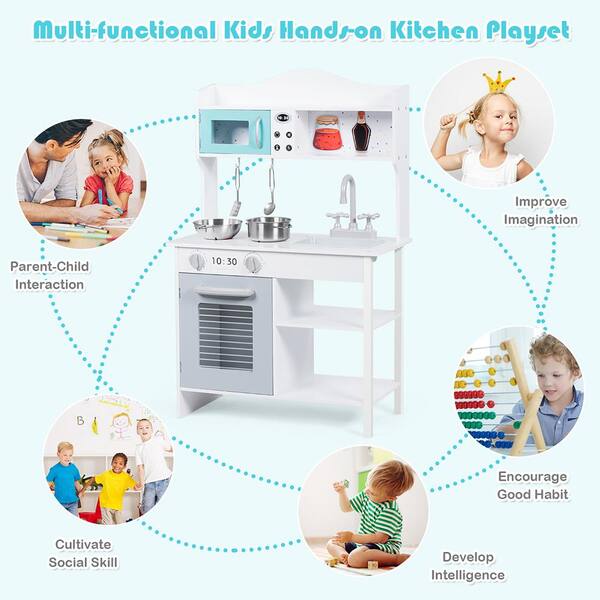 Still so glad we made this play kitchen functional, our kids use it ev