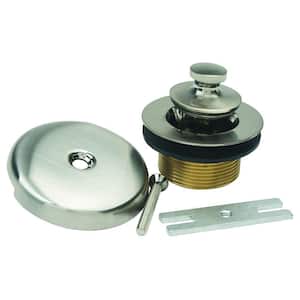 Lift & Turn Drain Kit with One Hole Faceplate, 1.5 in. IPS Coarse Thread, Bracket and Screw in Satin Nickel