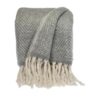 Nagar Transitional Gray 52 in. x 67 in. Woven Handloom Throw Blanket