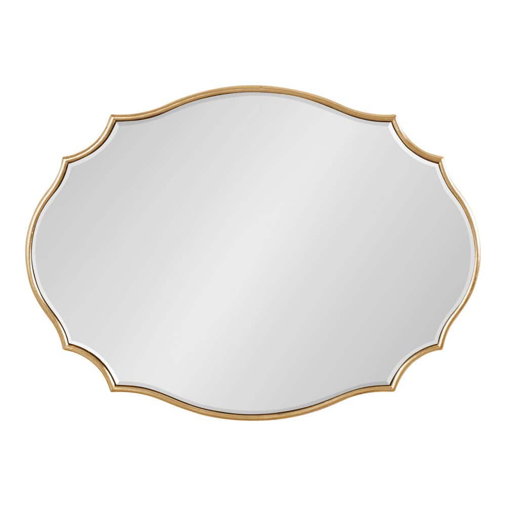 Gold Scalloped Oval Wood Vanity Wall Mirror