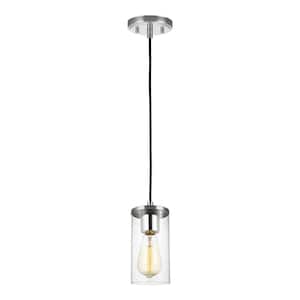 Zire 1-Light Chrome Hanging Mini Pendant with Clear Glass Shade