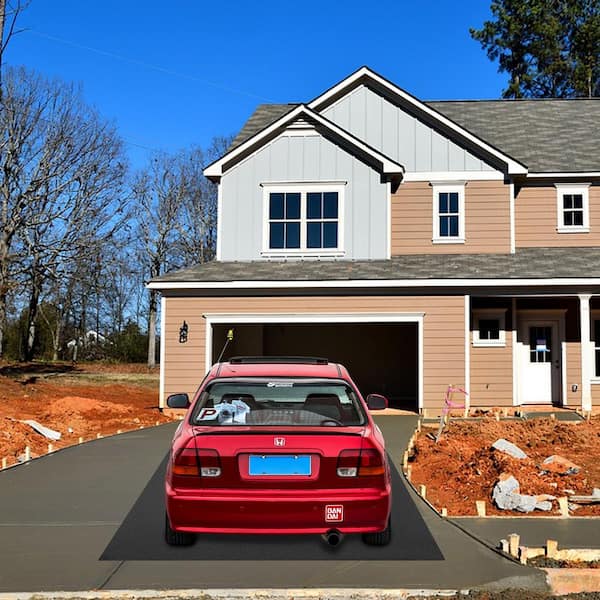 Garage Floor Mats 3.6 ft. W x 17 ft. L Garage Mat 0.09 in. Thickness Black PVC Garage Flooring, 2 Rolls
