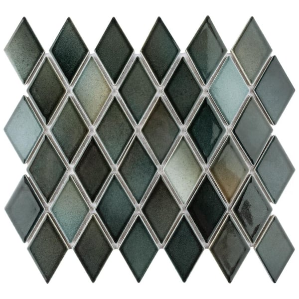 Merola Tile Hudson Kite Stormy Night 10-1/4 in x 11-3/4 in Porcelain Mosaic Tile (8.6 sq. ft./Case)