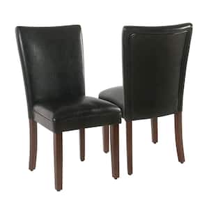 Parsons Black Faux Leather Upholstered Dining Chair (Set of 2)
