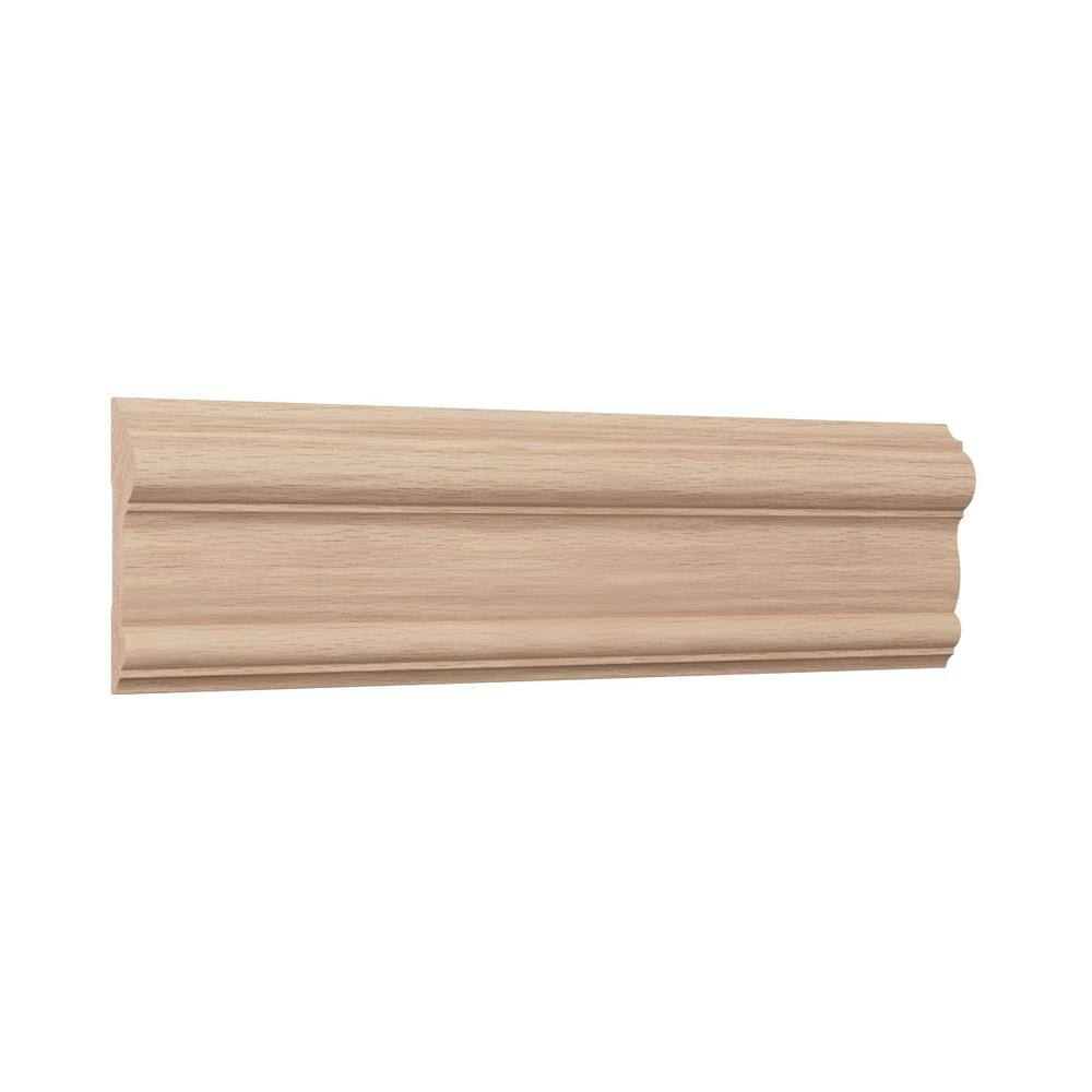96" Unfinished Red Oak Solid Hardwood Chair Rail Moulding