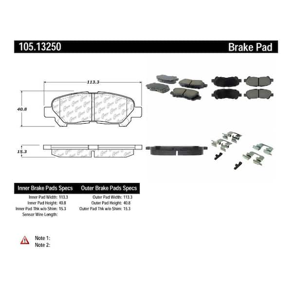 Centric Parts Disc Brake Pad Set 2008-2010 Toyota Highlander