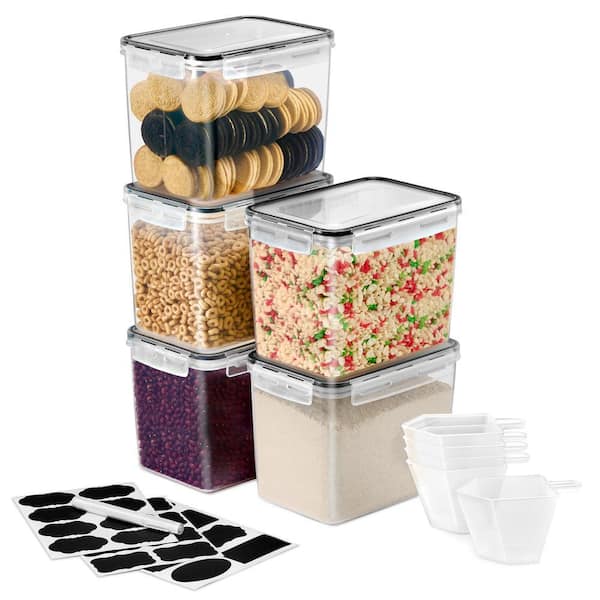 Food Storage Containers-Pack of 5 with Air Tight, 4-Way Snap Lids