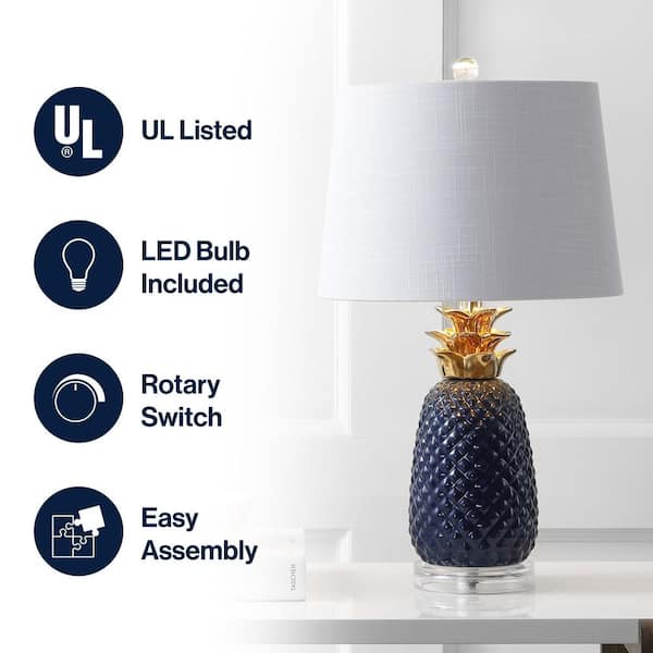 Gilbert portable lamp N.Y.　パイナップル JONATHAN Y Pineapple 23 in. Navy/Gold Ceramic Table Lamp JYL4019A