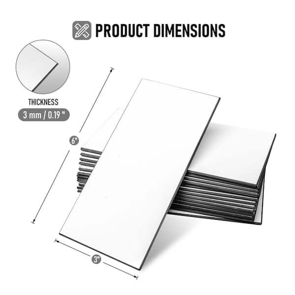 100 Tiles Peel and Stick Backsplash 3 in. x 5.9 in. x 0.12 in. PVC Subway Wall Tile, White (12 sq. ft./Case)