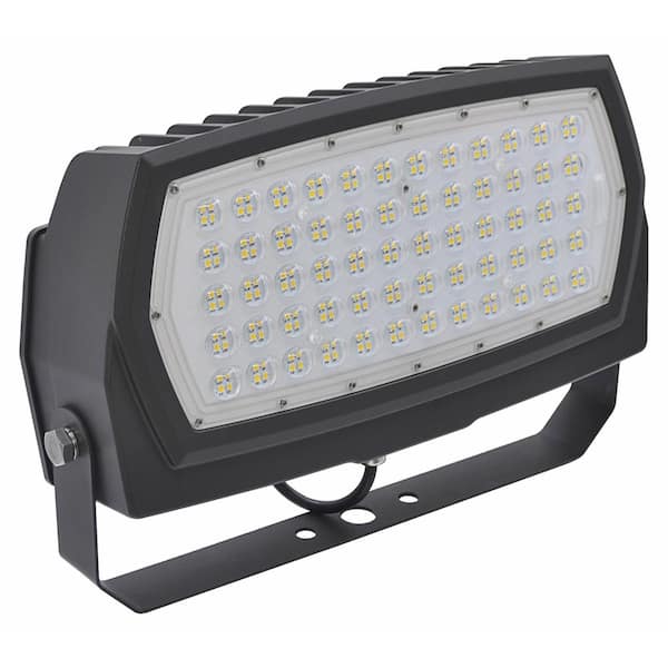 HALCO LIGHTING TECHNOLOGIES 150-Watt Equivalent 75-Watt Bronze Outdoor Integrated LED Medium Landscape Flood Light 120-277V Yoke Daylight 99670