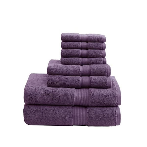 800GSM 8-Piece Purple Ultra-Soft 100% Cotton Absorbent Bath Towel Set