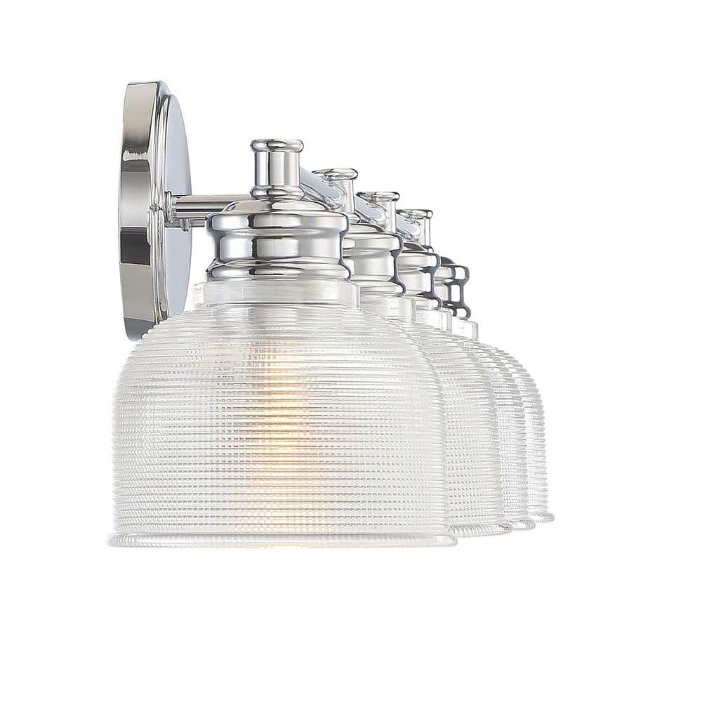 Chrome 4-Light Dimmable Jelly Jar Vanity Light