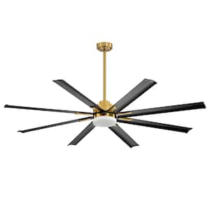 Windmill 72 in. LED Indoor Gold Ceiling Fans with Light and Remote Control