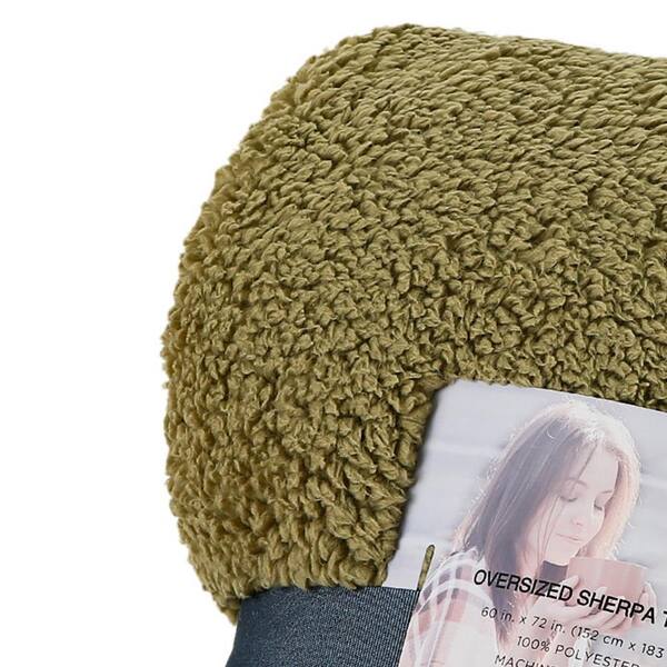 Olive home sherpa online throw blanket