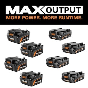 18V 4.0 Ah MAX Output Lithium-Ion Batteries (4-Pack) with 18V 2.0 Ah MAX Output Lithium-Ion Batteries (4-Pack)